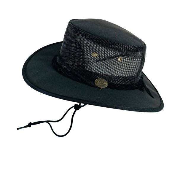 Barmah Hats Canvas Drover Size M Black Australian Cowboy Fish Hike Unisex Gift - Picture 3 of 13